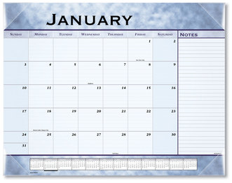 AT-A-GLANCE® Slate Blue Desk Pad 22 x 17, Sheets, Clear Corners, 12-Month (Jan to Dec): 2026