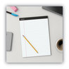 A Picture of product UNV-30730 Universal® Premium Ruled Writing Pads with Heavy Duty Back Heavy-Duty Wide/Legal Rule, Black Headband, 50 White 8.5 x 11 Sheets, 12/Pack
