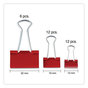 A Picture of product UNV-31026 Universal® Binder Clips with Storage Tub, (12) Mini (0.5"), Small (0.75"), (6) Medium (1.25"), Assorted Colors