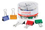 A Picture of product UNV-31029 Universal® Binder Clips with Storage Tub, Medium, Assorted Colors, 24/Pack