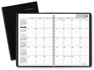 AT-A-GLANCE® DayMinder® Monthly Planner Academic Year, Ruled Blocks, 12 x 8, Black Cover, 14-Month: July 2025 to Aug 2026
