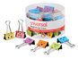 A Picture of product UNV-31031 Universal® Emoji Themed Binder Clips with Storage Tub, Medium, Assorted Colors, 42/Pack