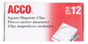 A Picture of product ACC-72133 ACCO Magnetic Clips Clip, 1.13" Jaw Capacity, Silver, 12/Pack