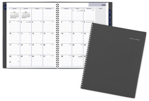 AT-A-GLANCE® DayMinder® Academic Monthly Planner Desktop Twin-Wire Binding, 11 x 8.5, Charcoal Cover, 12-Month (July to June): 2025-2026