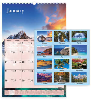 AT-A-GLANCE® Scenic Monthly Wall Calendar Landscape Photography, 15.5 x 22.75, White/Multicolor Sheets, 12-Month (Jan-Dec): 2026