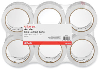 Universal® Moving and Storage Packing Tape 3" Core, 1.88" x 54.6 yd, Clear, 6/Pack