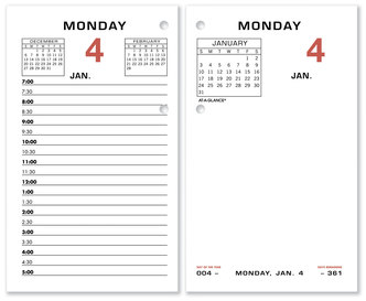 AT-A-GLANCE® Two-Color Desk Calendar Refill 3.5 x 6, White Sheets, 12-Month (Jan to Dec): 2026