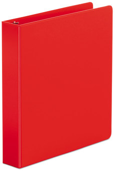 Universal® Economy Non-View Round Ring Binder 3 Rings, 1.5" Capacity, 11 x 8.5, Red
