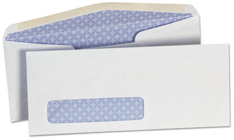 Universal® Business Envelope Open-Side Security Tint 1 Window, #10, Commercial Flap, Gummed Closure, 4.13 x 9.5, White, 500/Box