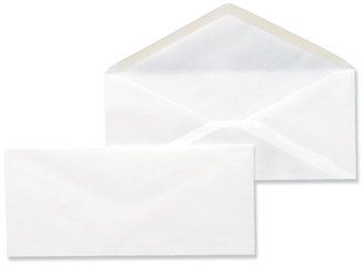Universal® Business Envelope Open-Side #10, Monarch Flap, Gummed Closure, 4.13 x 9.5, White, 500/Box