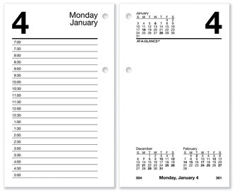AT-A-GLANCE® Desk Calendar Refill 3.5 x 6, White Sheets, 12-Month (Jan to Dec): 2026
