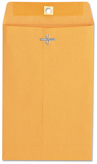 Business Source Kraft Envelope with Square Flap and Clasp/Gummed Closure. #55. 6 X 9 in. Brown. 100/box.