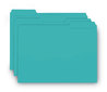 A Picture of product SMD-10235 Smead™ Interior File Folders 1/3-Cut Tabs: Assorted, Letter Size, 0.75" Expansion, Aqua, 100/Box