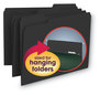A Picture of product SMD-10243 Smead™ Interior File Folders 1/3-Cut Tabs: Assorted, Letter Size, 0.75" Expansion, Black/Gray, 100/Box