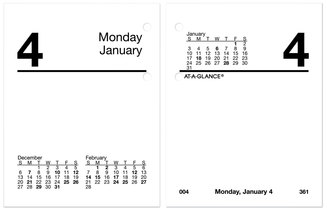 AT-A-GLANCE® Compact Desk Calendar Refill 3 x 3.75, White Sheets, 12-Month (Jan to Dec): 2026
