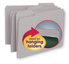 A Picture of product SMD-10251 Smead™ Interior File Folders 1/3-Cut Tabs: Assorted, Letter Size, 0.75" Expansion, Gray, 100/Box