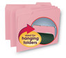 A Picture of product SMD-10263 Smead™ Interior File Folders 1/3-Cut Tabs: Assorted, Letter Size, 0.75" Expansion, Pink, 100/Box