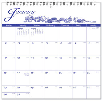 AT-A-GLANCE® 12-Month Illustrator's Edition Wall Calendar Victorian Illustrations Artwork, 12 x White/Blue Sheets, (Jan to Dec): 2026