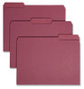 A Picture of product SMD-10275 Smead™ Interior File Folders 1/3-Cut Tabs: Assorted, Letter Size, 0.75" Expansion, Maroon, 100/Box