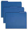 A Picture of product SMD-10279 Smead™ Interior File Folders 1/3-Cut Tabs: Assorted, Letter Size, 0.75" Expansion, Navy Blue, 100/Box