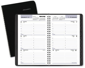 AT-A-GLANCE® DayMinder® Block Format Weekly Appointment Book Tabbed Telephone/Add Section, 8.5 x 5.5, Black, 12-Month (Jan to Dec): 2026