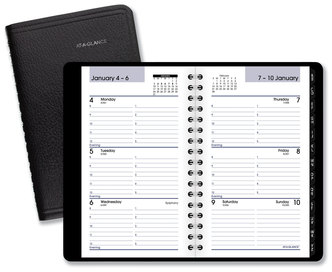 AT-A-GLANCE® DayMinder® Weekly Pocket Appointment Book with Telephone/Address Section 6 x 3.5, Black Cover, 12-Month (Jan to Dec): 2026