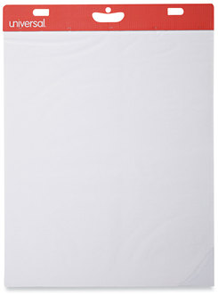 Universal™ Self-Stick Easel Pad Unruled, 25 x 30, White, Sheets, 2/Carton