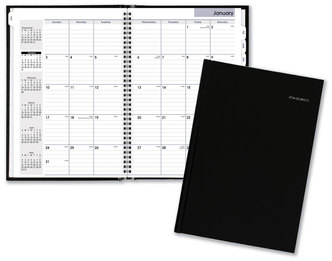 AT-A-GLANCE® DayMinder® Hard-Cover Monthly Planner Ruled Blocks, 11.75 x 8, Black Cover, 14-Month: Dec 2025 to Jan 2027