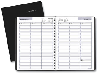 AT-A-GLANCE® DayMinder® Weekly Appointment Book Vertical-Column Format, 11 x 8, Black Cover, 12-Month (Jan to Dec): 2026