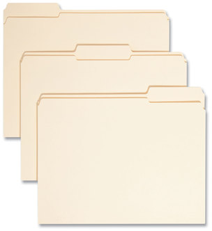 Smead™ Reinforced Tab Manila File Folder Folders, 1/3-Cut Tabs: Assorted, Letter Size, 0.75" Expansion, 11-pt 100/Box