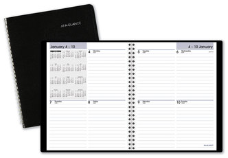 AT-A-GLANCE® DayMinder® Open-Schedule Weekly Appointment Book 8.75 x 7, Black Cover, 12-Month (Jan to Dec): 2026
