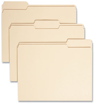 Smead™ 100% Recycled Manila Top Tab File Folders 1/3-Cut Tabs: Assorted, Letter Size, 0.75" Expansion, 100/Box