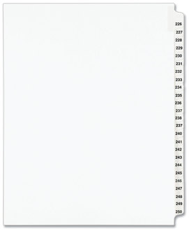 Avery® Preprinted Style Legal Dividers Exhibit Side Tab Index 25-Tab, 226 to 250, 11 x 8.5, White, 1 Set, (1339)