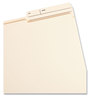 A Picture of product SMD-10388 Smead™ Reinforced Guide Height File Folders 2/5-Cut Printed Tabs: Right Position, Letter Size, 0.75" Expansion, Manila, 100/Box