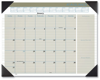 AT-A-GLANCE® Executive® Monthly Desk Pad Calendar 22 x 17, White Sheets, Black Corners, 12-Month (Jan to Dec): 2026
