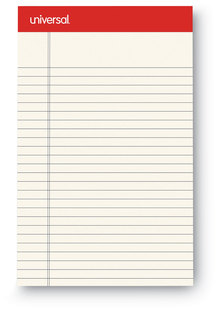 Universal® Colored Perforated Ruled Writing Pads Narrow Rule, 50 Ivory 5 x 8 Sheets, Dozen
