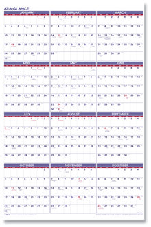 AT-A-GLANCE® Yearly Wall Calendar 24 x 36, White Sheets, 12-Month (Jan to Dec): 2026