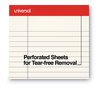 A Picture of product UNV-35882 Universal® Colored Perforated Ruled Writing Pads Letter Size Pad (8.5 x 11.75), Wide/Legal Rule, 50 Ivory 8.5 11 Sheets, Dozen