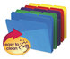 A Picture of product SMD-10540 Smead™ Poly Colored File Folders With Slash Pocket 1/3-Cut Tabs: Assorted, Letter Size, 0.75" Expansion, Colors, 30/Box