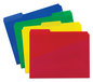 A Picture of product SMD-10541 Smead™ Poly Colored File Folders With Slash Pocket 1/3-Cut Tabs: Assorted, Letter Size, 0.75" Expansion, Colors, 12/Pack