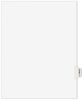 Avery® Legal Index Divider, Exhibit Alpha Letter, Style Avery-Style Preprinted Side Tab 26-Tab, H, 11 x 8.5, White, 25/Pack, (1378)