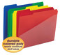 A Picture of product SMD-10541 Smead™ Poly Colored File Folders With Slash Pocket 1/3-Cut Tabs: Assorted, Letter Size, 0.75" Expansion, Colors, 12/Pack