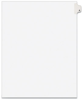 Avery® Preprinted Legal Exhibit Index Tab Dividers with Black and White Tabs Side Style, 26-Tab, A, 11 x 8.5, 25/Pack, (1401)