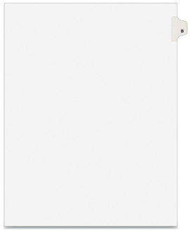 Avery® Preprinted Legal Exhibit Index Tab Dividers with Black and White Tabs Side Style, 26-Tab, B, 11 x 8.5, 25/Pack, (1402)