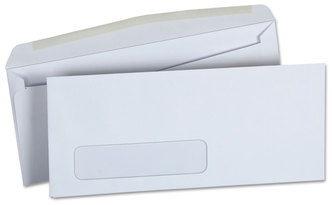 Universal® Business Envelope Open-Side 1 Window, #10, Square Flap, Gummed Closure, 4.13 x 9.5, White, 500/Box