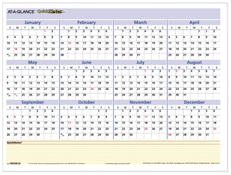 AT-A-GLANCE® QuickNotes® Mini Erasable Wall Planner 16 x 12, White/Blue/Yellow Sheets, 12-Month (Jan to Dec): 2026