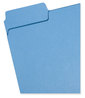 A Picture of product SMD-11986 Smead™ SuperTab® Colored File Folders 1/3-Cut Tabs: Assorted, Letter Size, 0.75" Expansion, 11-pt Stock, Blue, 100/Box