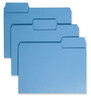 A Picture of product SMD-11986 Smead™ SuperTab® Colored File Folders 1/3-Cut Tabs: Assorted, Letter Size, 0.75" Expansion, 11-pt Stock, Blue, 100/Box