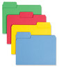 A Picture of product SMD-11987 Smead™ SuperTab® Colored File Folders 1/3-Cut Tabs: Assorted, Letter Size, 0.75" Expansion, 11-pt Stock, Color Assortment 1, 100/Box