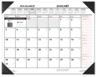 AT-A-GLANCE® Two-Color Monthly Desk Pad Calendar 21.75 x 17, White Sheets, Black Corners, 12-Month (Jan to Dec): 2026